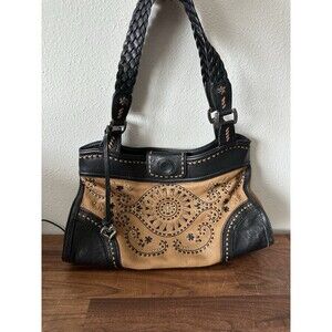 Brighton Leather Shoulderbag Montreal Western BOHO Whipstitched Studded